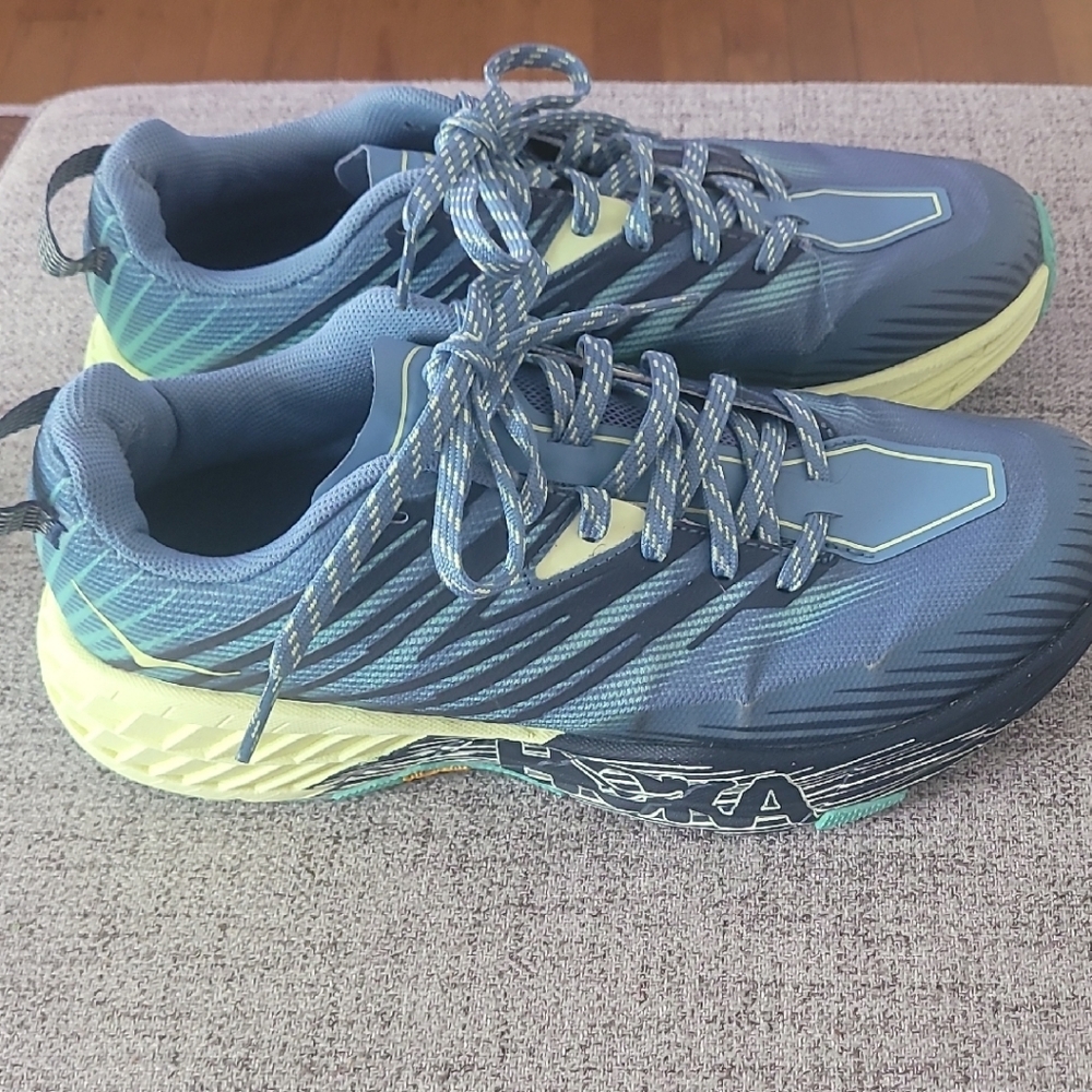 Blue and Yellow Athletic Sneakers